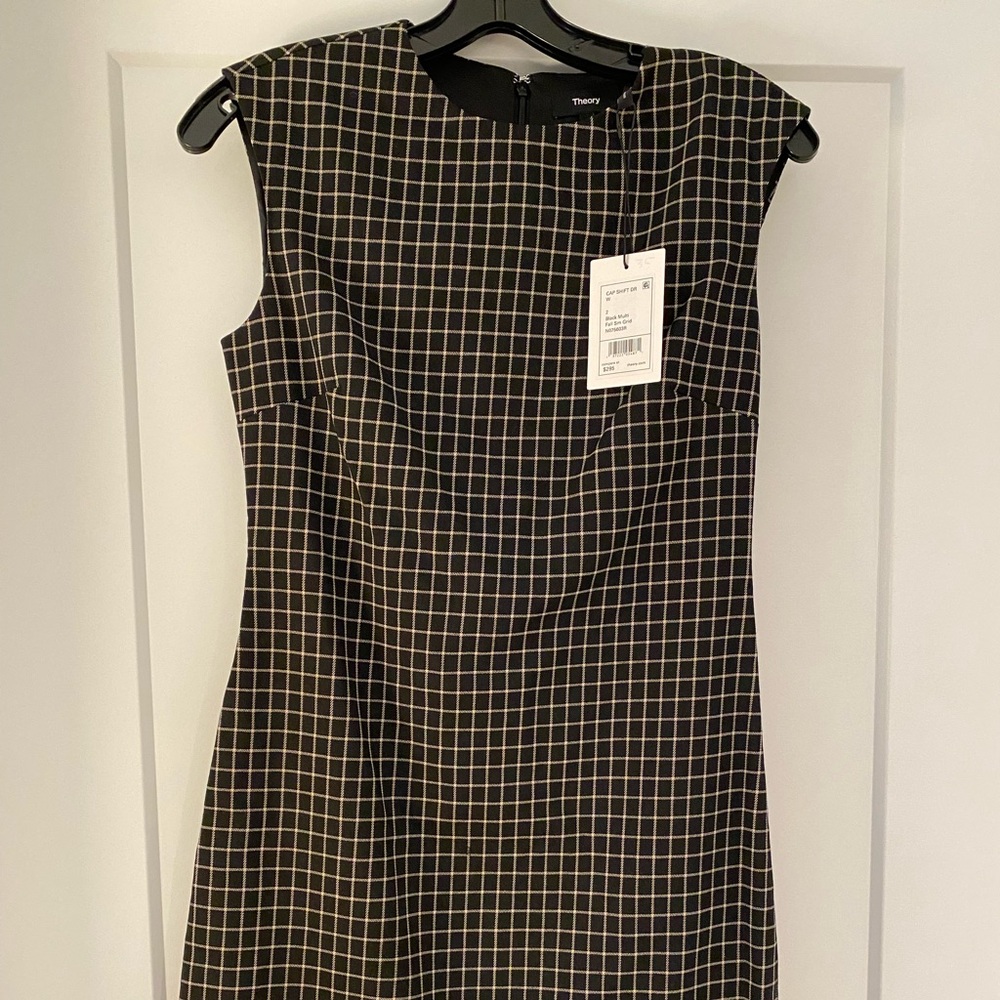 NWT Theory Dress, Size 2 (XS), Black/Tan Windowpane Design, never worn!